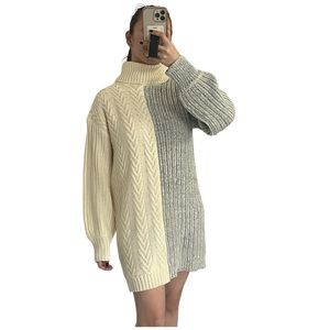 Forever21 Cozy turtleneck Cable Knit Sweater Dress